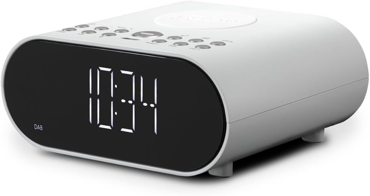 Roberts ORTUSCHARGED-WHT DAB Alarm Clock Radio with Wireless Smartphone Charging - White image number 1