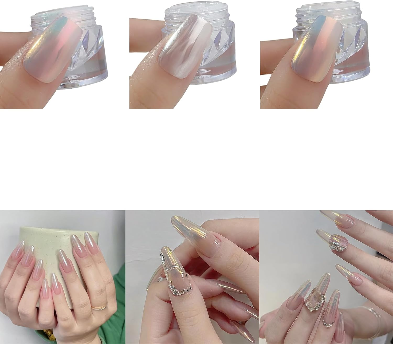 Chrome Nail Glitter Powder Moonlight Mirror Powder Glimmer Dust Shimmer Glitter Nail Art Decoration Nail Flakes image number 3