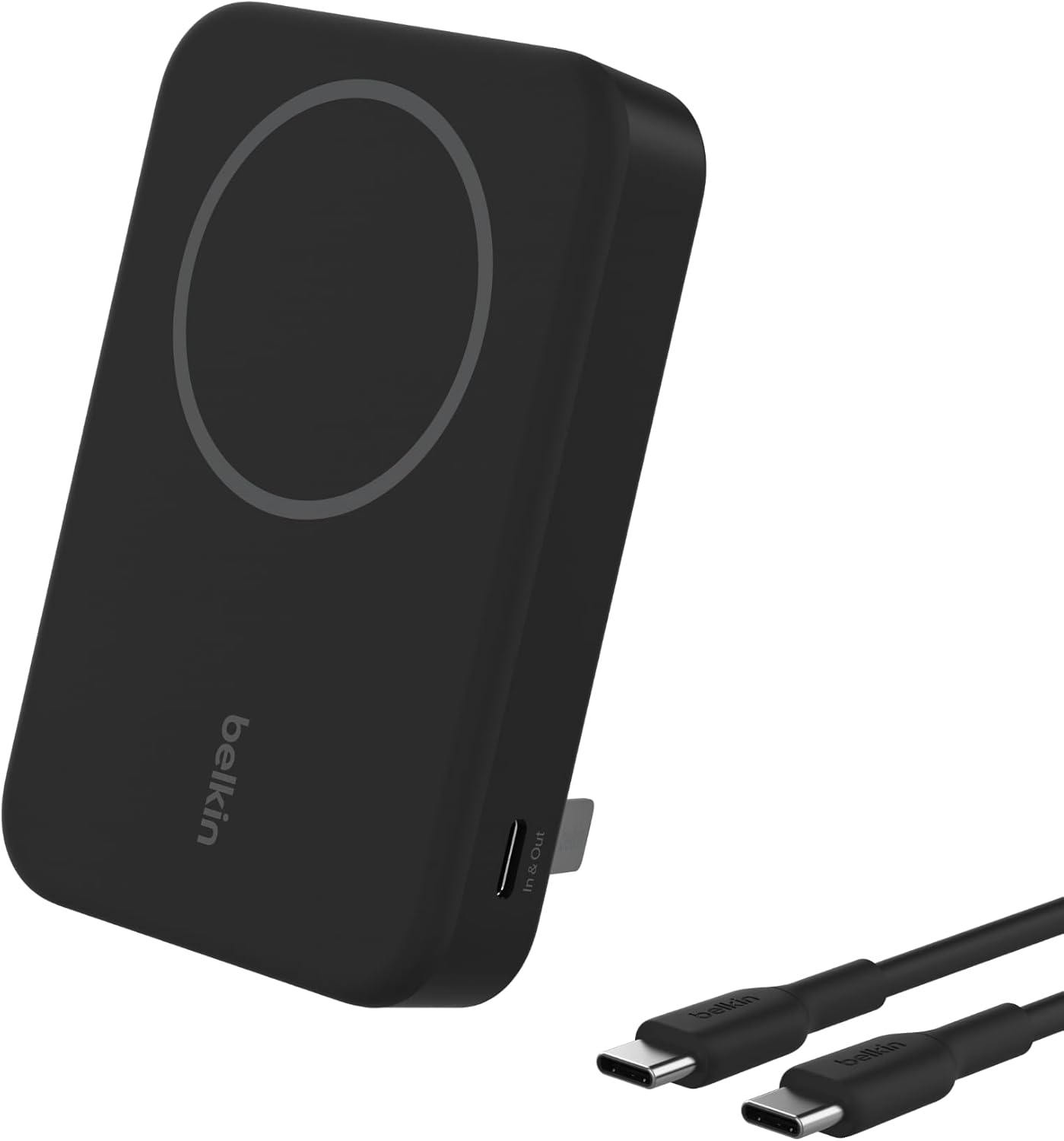 Belkin Boostcharge Pro Wireless Power Bank 10K W/ Qi2, Magsafe Compatible + Built-In Pop-Up Kickstand - Compatible W/Iphone 15, Iphone 14 Series - Black image number 2