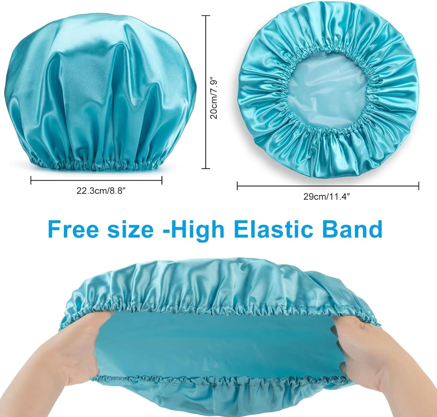 Shower Caps for Women,4 PCS Waterproof Bath Caps,Elastic and Reusable Shower Hair Cap,Double Layers Hair Cap,Environmental Protection Bathing Hat (Multicolour)