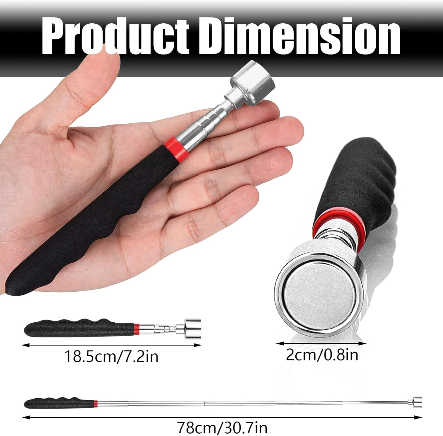 Telescoping Magnet Stick Tool, 20Lb Magnetic Pickup Tool, Magnet Stick Tool for Picking up Keys, Nuts image number 5