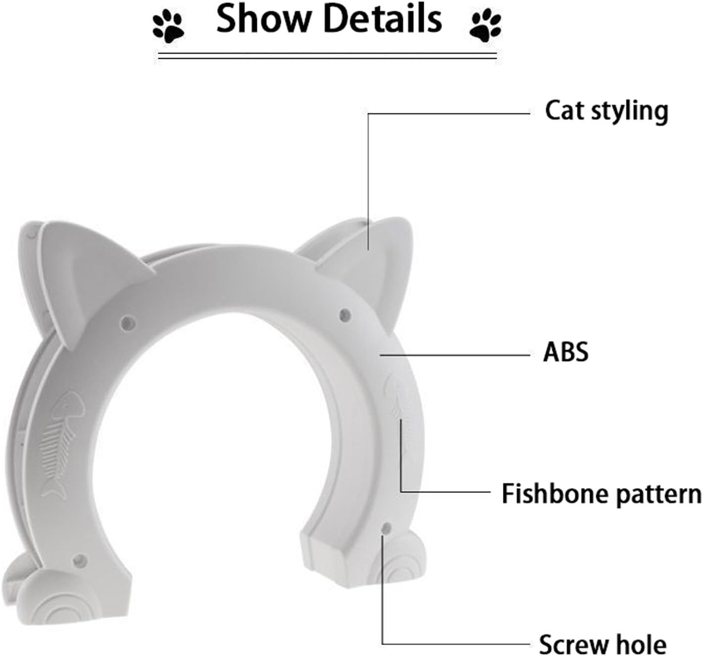 Cat Door Interior, Pet Kitty Safe Door, Cat Door Built in Interior Pet Door, Indoor Cat Door, No Flap, for Indoor Hollow Core or Solid inside Door image number 3