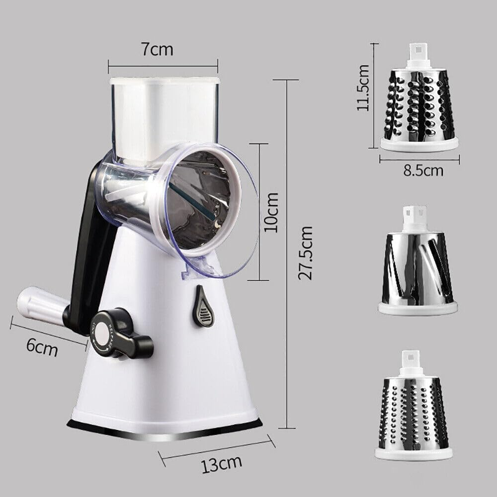 Youngly Food Manual Rotary Grater Chopper Kitchen Vegetable Fruit Slicer Cutter Shredder image number 2