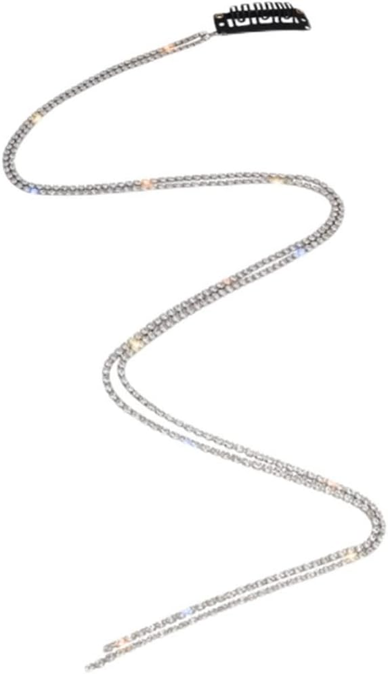 Hair Clips, Rhinestone Hair Accessories for Women, Girls, Ladies, Children, Elegant Hair Clips with Rhinestone Chains, Fashion Headpiece, Styling Tools for Party, Wedding, Daily image number 4