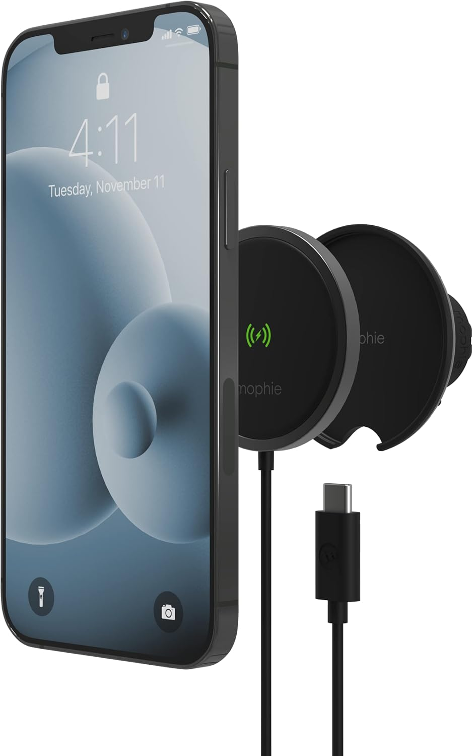 Mophie Wireless Charging Air Vent Car Mount, Black image number 2