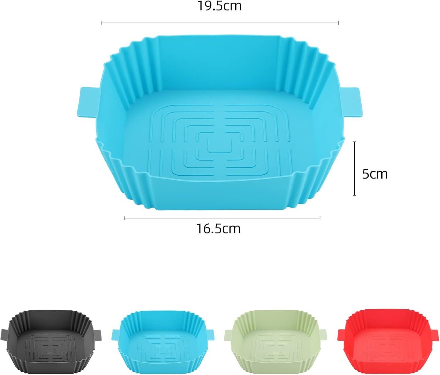 4 Pcs Air Fryer Silicone Liners Square, Reusable Air Fryer Basket, Food Safe Air Fryers Oven Accessories, Replacement of Flammable Parchment Paper Liner, Silicone Baking Tray Pots for 4 to 7 QT image number 1