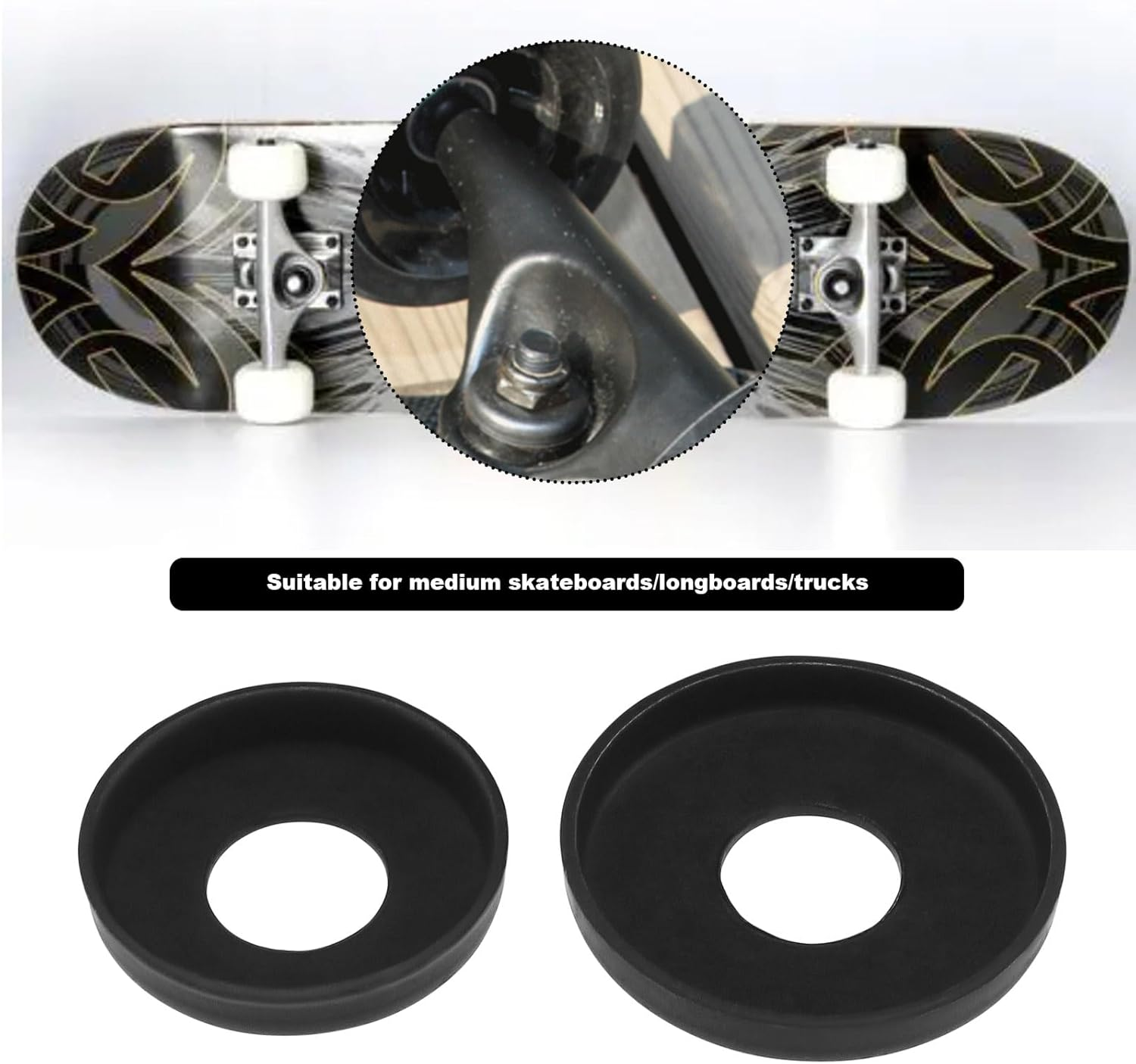 SG Store 1 Set Skateboard Pad Shockproof Bushings Wheel Bushing Rubber Shocking Absorber for Trucks Repair Rebuilding Kit Outdoor Kateboarding Accessories image number 4