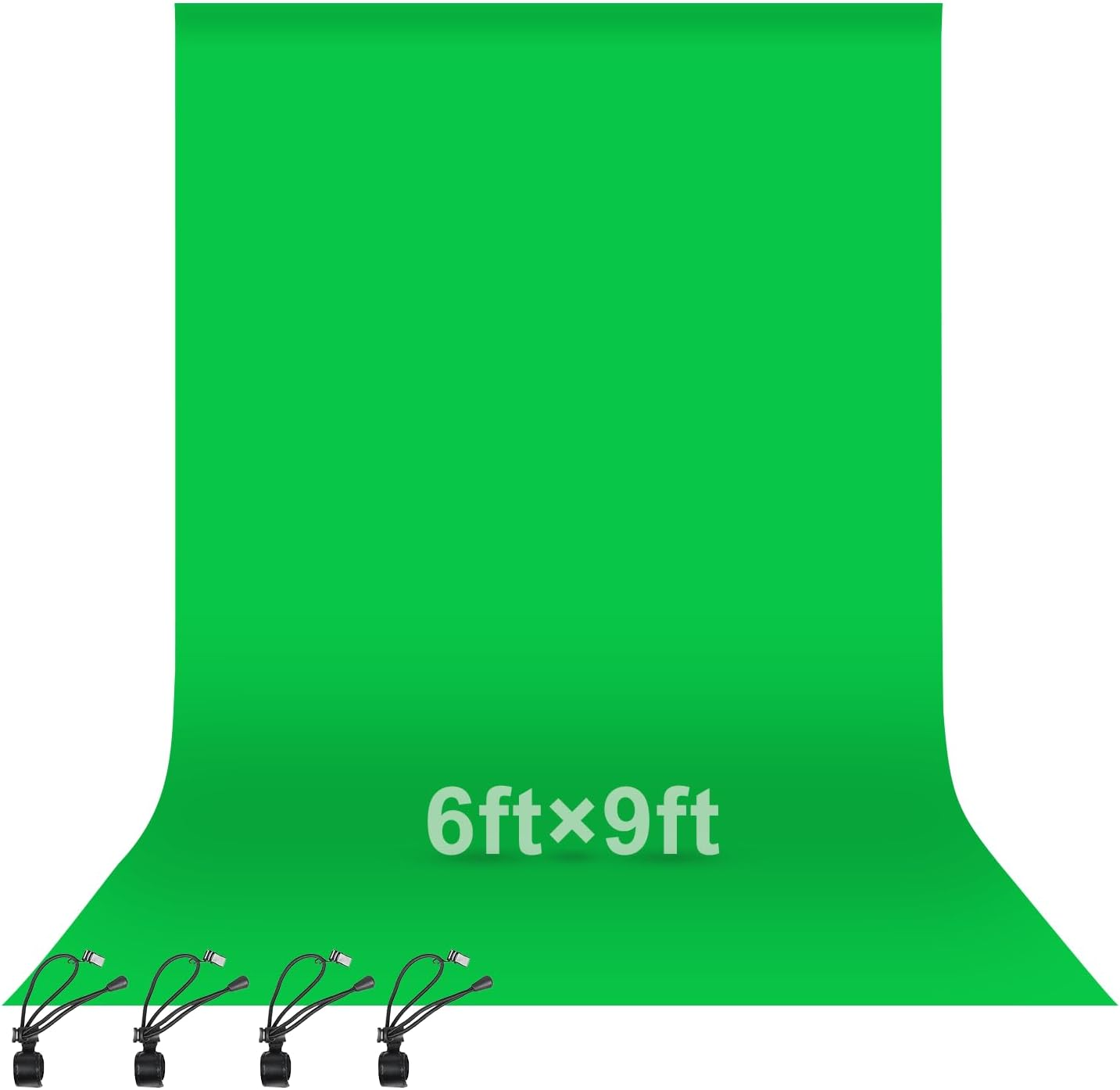 EMART 6X9Ft/1.8X2.8M Green Screen for Photography, Photo Background Backdrop for Video Studio, Photoshoot, Live Streaming, Zoom, 4 Clips Included image number 4