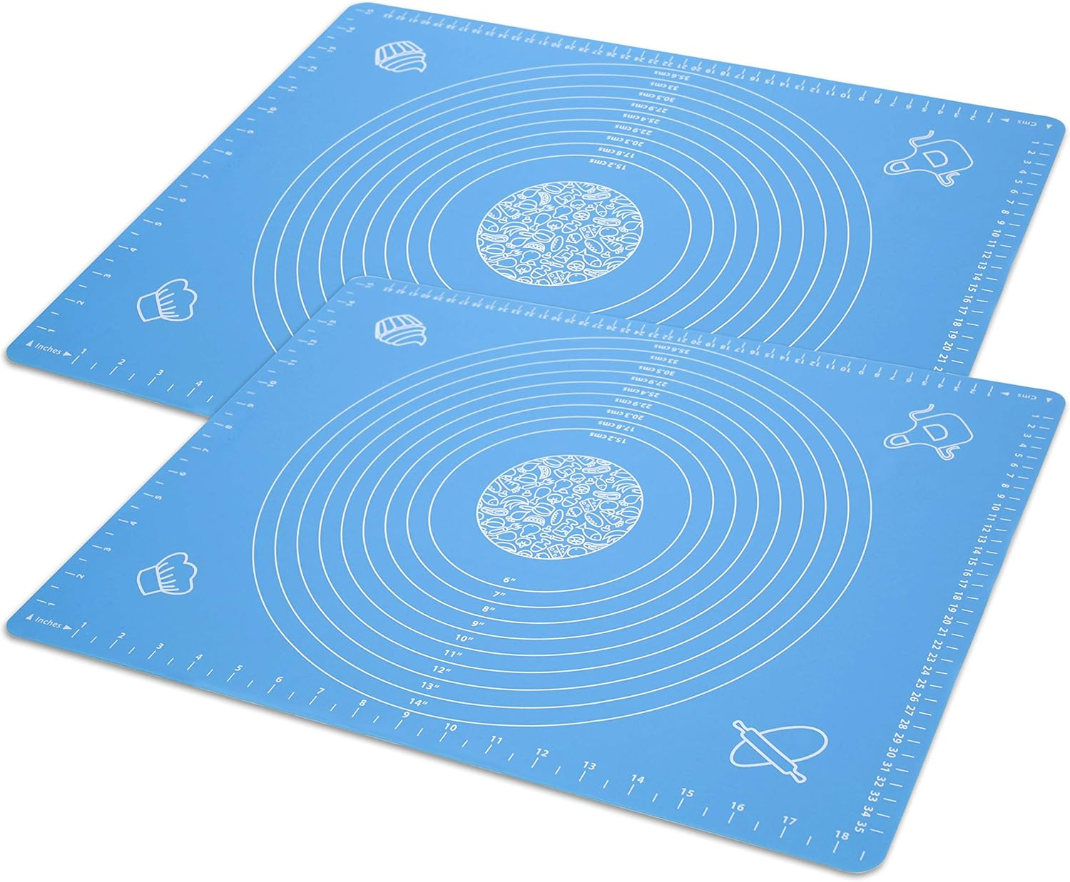 Silicone Baking Mat for Rolling Pastry Dough with Measurements, 19.7" X 15.7" BPA Free Non Stick and Non Slip Pink Table Sheet Baking Supplies for Bake Pizza Cake