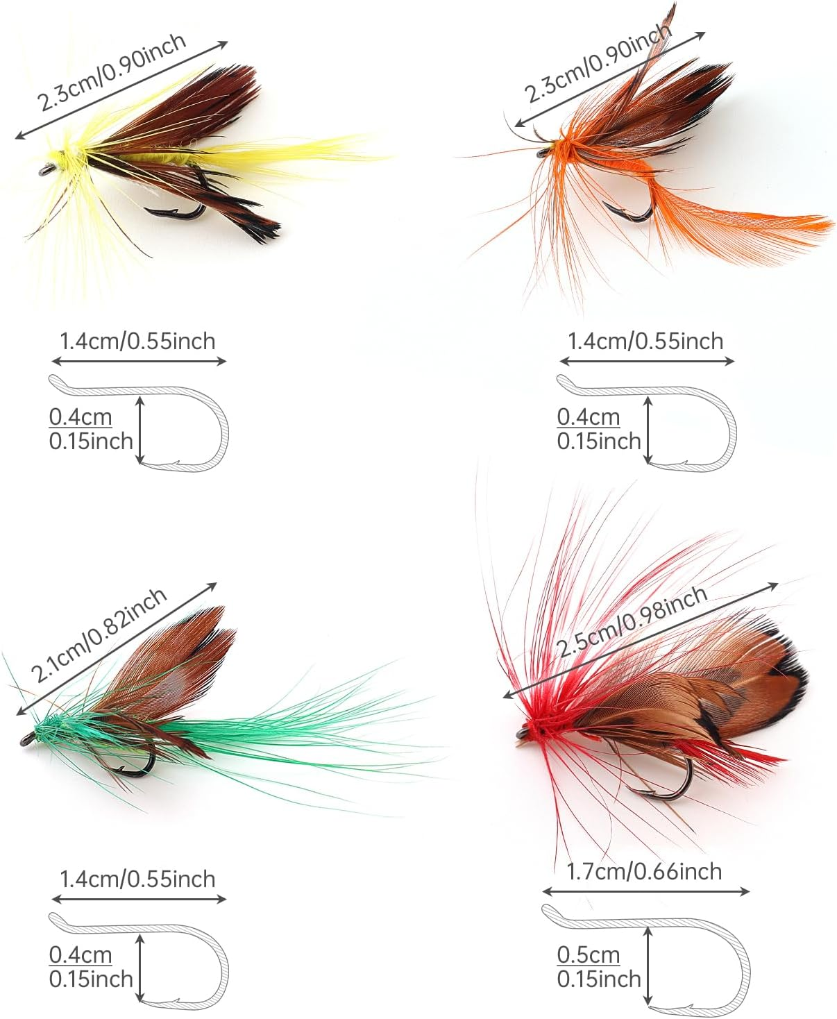 Origlam 12Pcs Butterfly Fly Fishing Lure, Handcrafted for Bass Panfish Trout Salmon image number 3