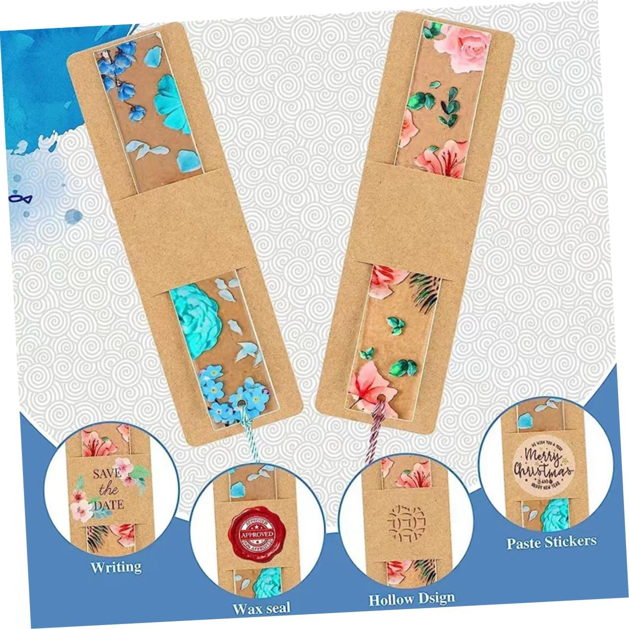 Ciieeo 30Pcs Bookmarks Cute Magnetic Card Display Present Packaging Cards for Women image number 1