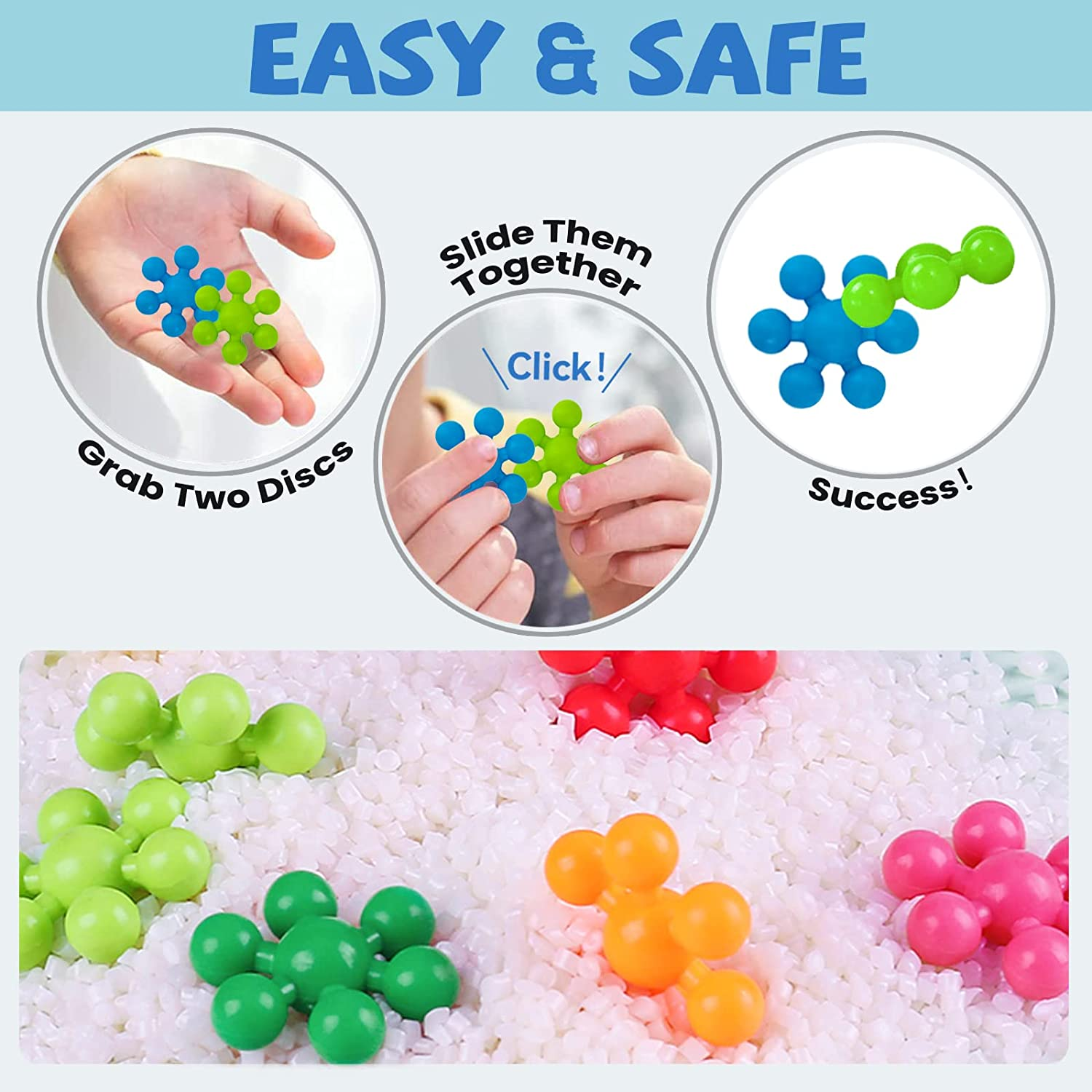 300 Pieces Building Block, Toys Building Sets with Storage Box,Interlocking Solid Plastic for Kindergarten Preschool Kids,Stem Toys for 3,4,5,6,7,8 Year Old Girls Boys