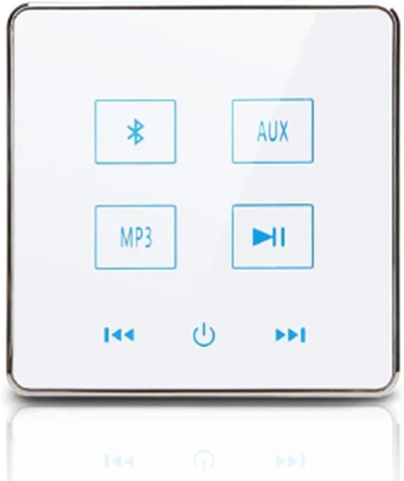 RETROGOO Home Theater Bluetooth Wall Amplifier Touch Screen Music Panel Home Background Audio System Support USB TF Card(White) image number 2