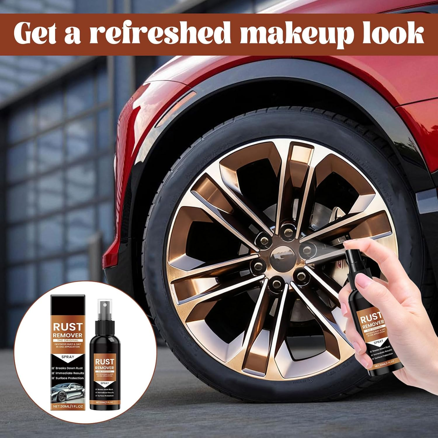 Rust Remover Spray, 2Pcs Rust Converter, Car Scratch Remover, Metal Restoration Spray, Automotive Rust Treatments, Ideal for Chains, Cars, Metal, Boats, Tools, Rvs and Metalworking (30Ml) image number 5