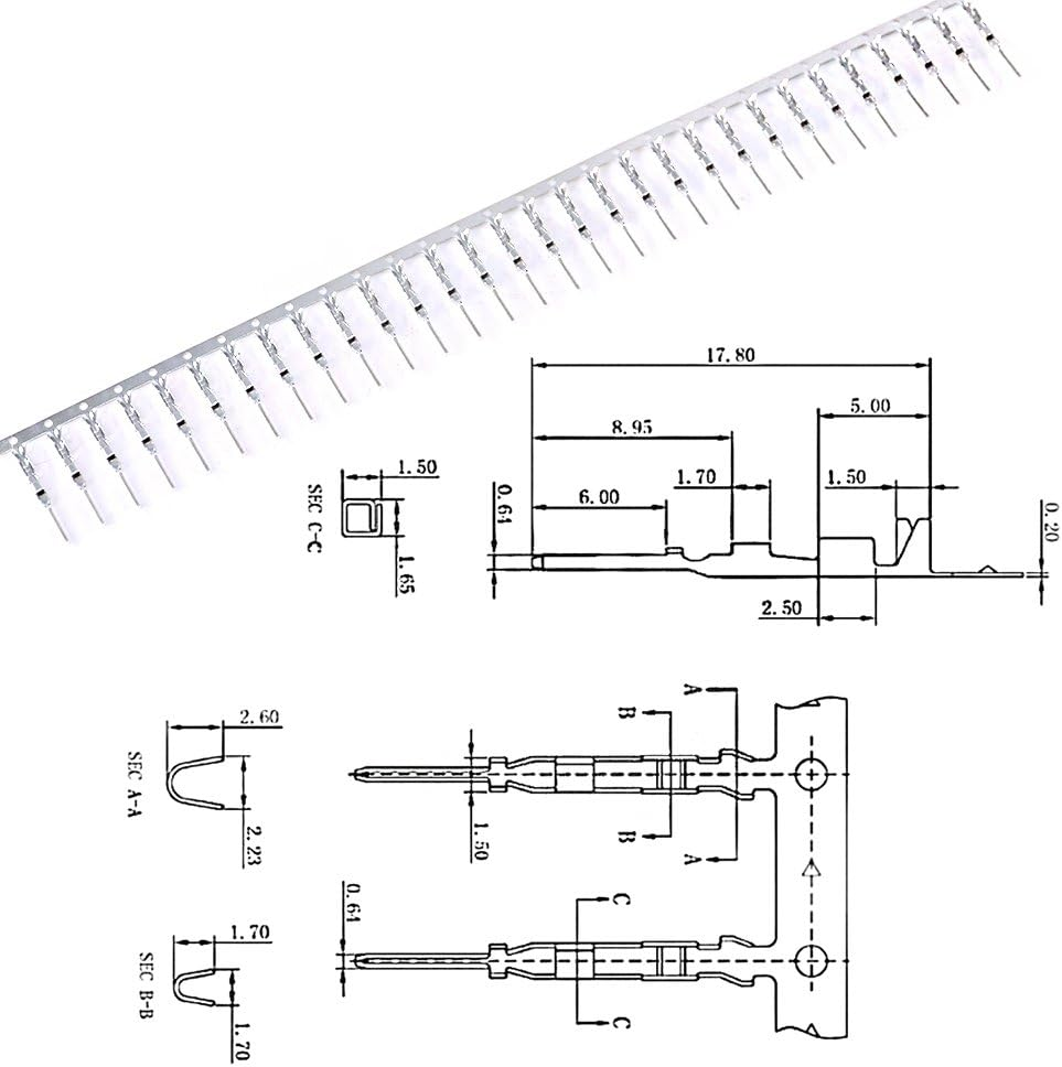 Glarks 700Pcs 2.54Mm Pitch 1/2/3/4/5/6/7/8 Plug Dupont Connector Housing Male/Female Pin Connector with 10 Wire Rainbow Color Flat Ribbon IDC Wire Cable Assortment Kit - Jst-Xhp 2 3 4 5 6 7 8 9 image number 3