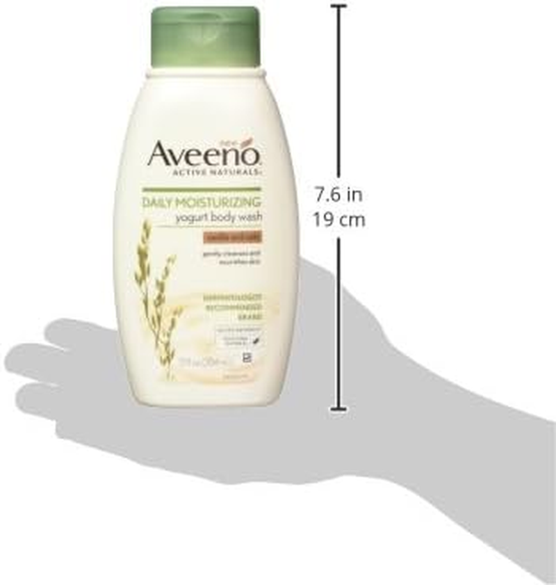 Aveeno Daily Moisturizing Yogurt Body Wash for Dry Skin with Soothing Oat & Vanilla Scent, Gentle Body Cleanser, 12 Fl. Oz (Pack of 3) image number 5