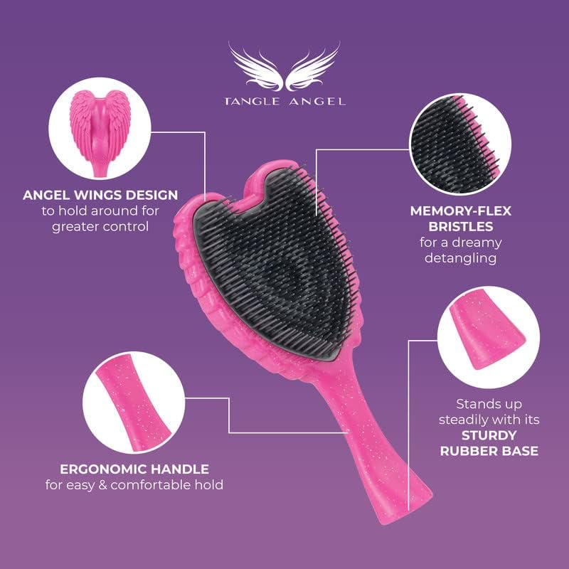 Tangle Angel Reborn Angel Detangling Hair Brush - Eco Friendly Hair Brush. Great for All Hair Types - Thick, Curly, Straight, Wavy, Wet and Dry Hair, Hair Extensions. Perfect for Women, Girls, Kids image number 2