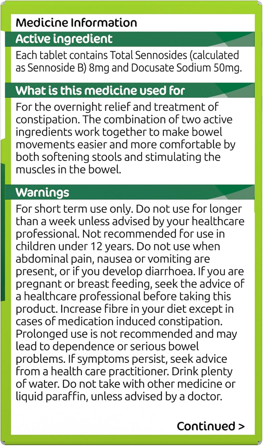 Senokot Dual Action with Softener for Effective Constipation Relief 200 Pack image number 4