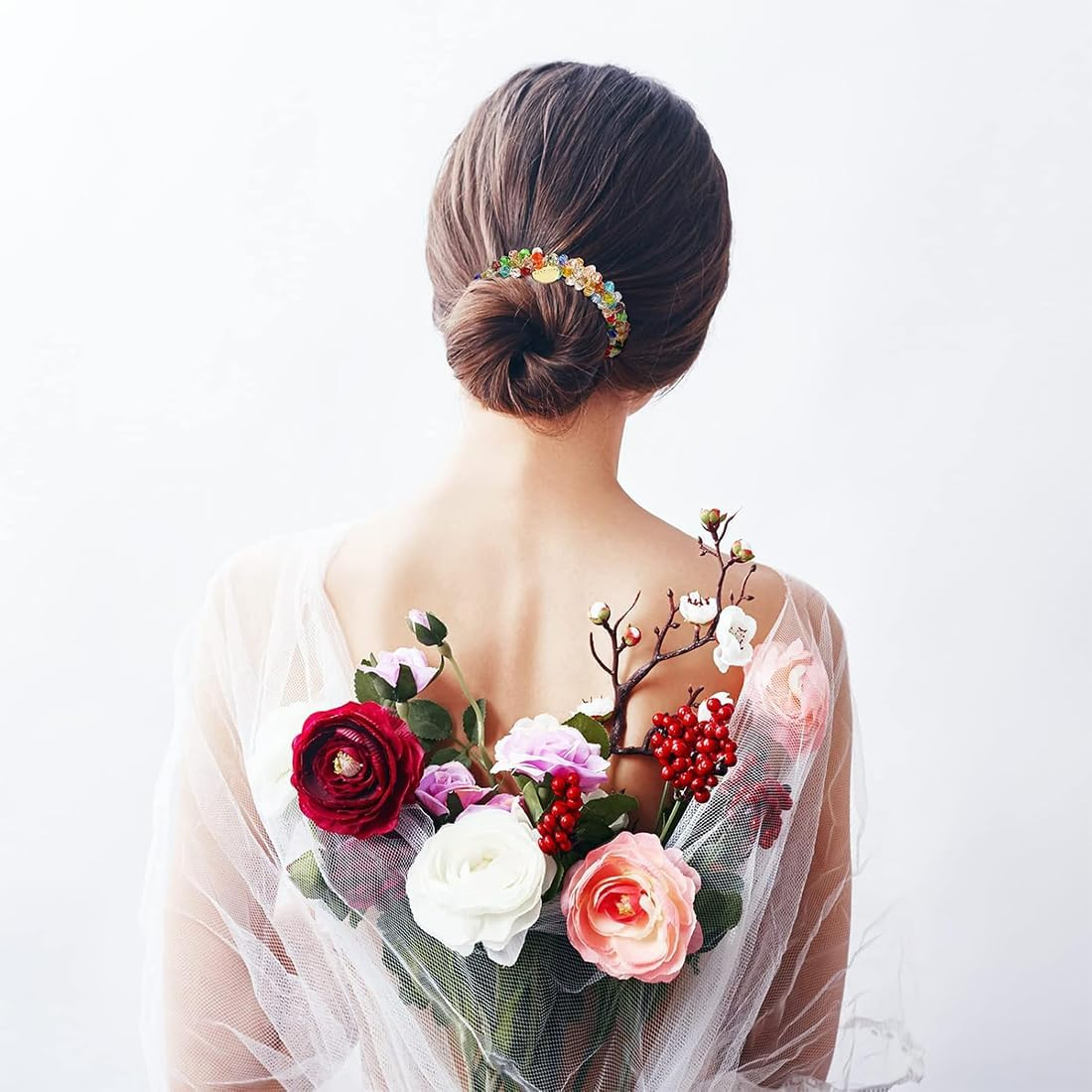 KIRZAX 3 Pieces Hair Accessories Scrunchies Crystal Women'S Hair Bobbles with Beads, Ponytail Hair Accessory, Scrunchies Pearls Rhinestones, Elastic Hair Scrunchies for Women and Women image number 1