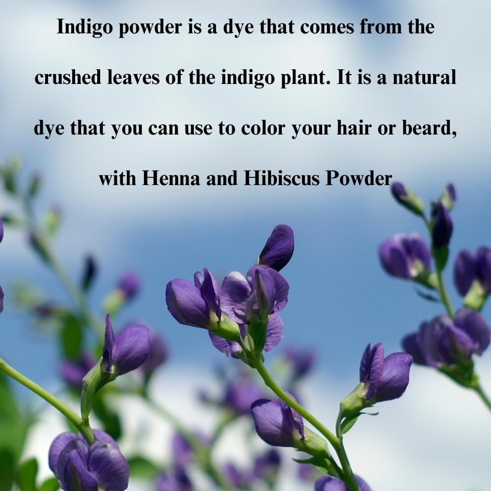 Indigo Powder for Hair Color/Beard Dye by Hebhac Herbs | Natural Indigo Hair Color for Black & Dark Hair | Indigofera Tinctoria | 3.5Oz (100G) Natural Hair Dye Powder image number 1