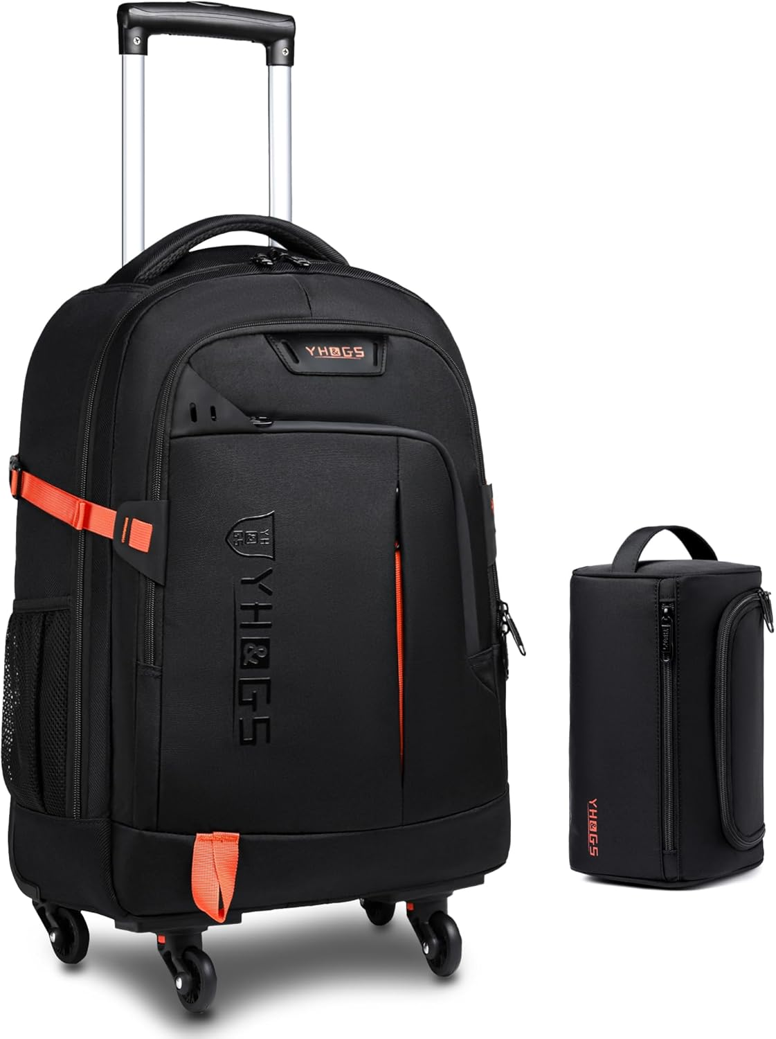 RUCYEN Rolling Backpack, Rolling Wheeled Backpack for Men Women, Black, 22 Inch, Travel image number 1