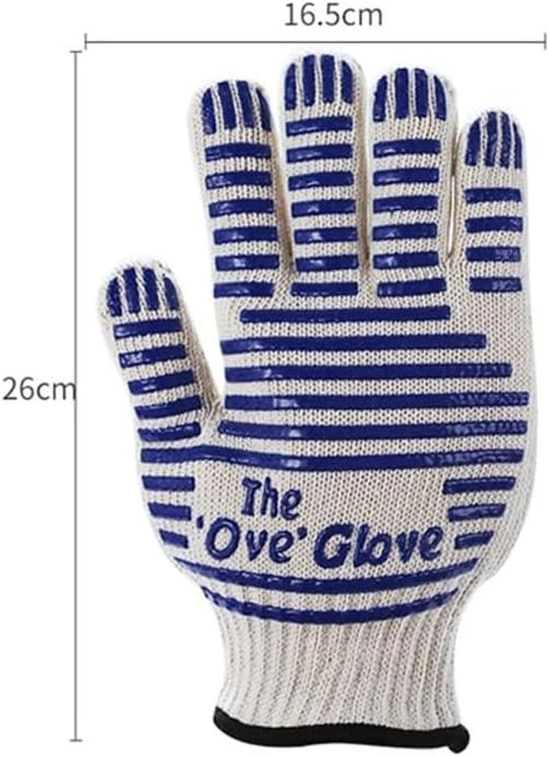 SACALA Heat Resistant Oven Gloves, a Pair of Non-Slip Kitchen Heavy Duty Microwave Roaster Gloves, Hot Surface Handler Silicone Shell Extreme Heat Proof Gloves for Baking Cooking Grill BBQ image number 1
