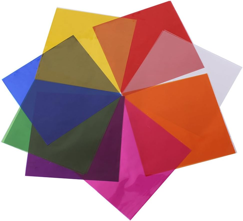 Cellophane Sheets 80Pcs 15.5X15.5Cm Cello Sheets Colored Cellophane Wrap for DIY Arts Crafts Decoration image number 2