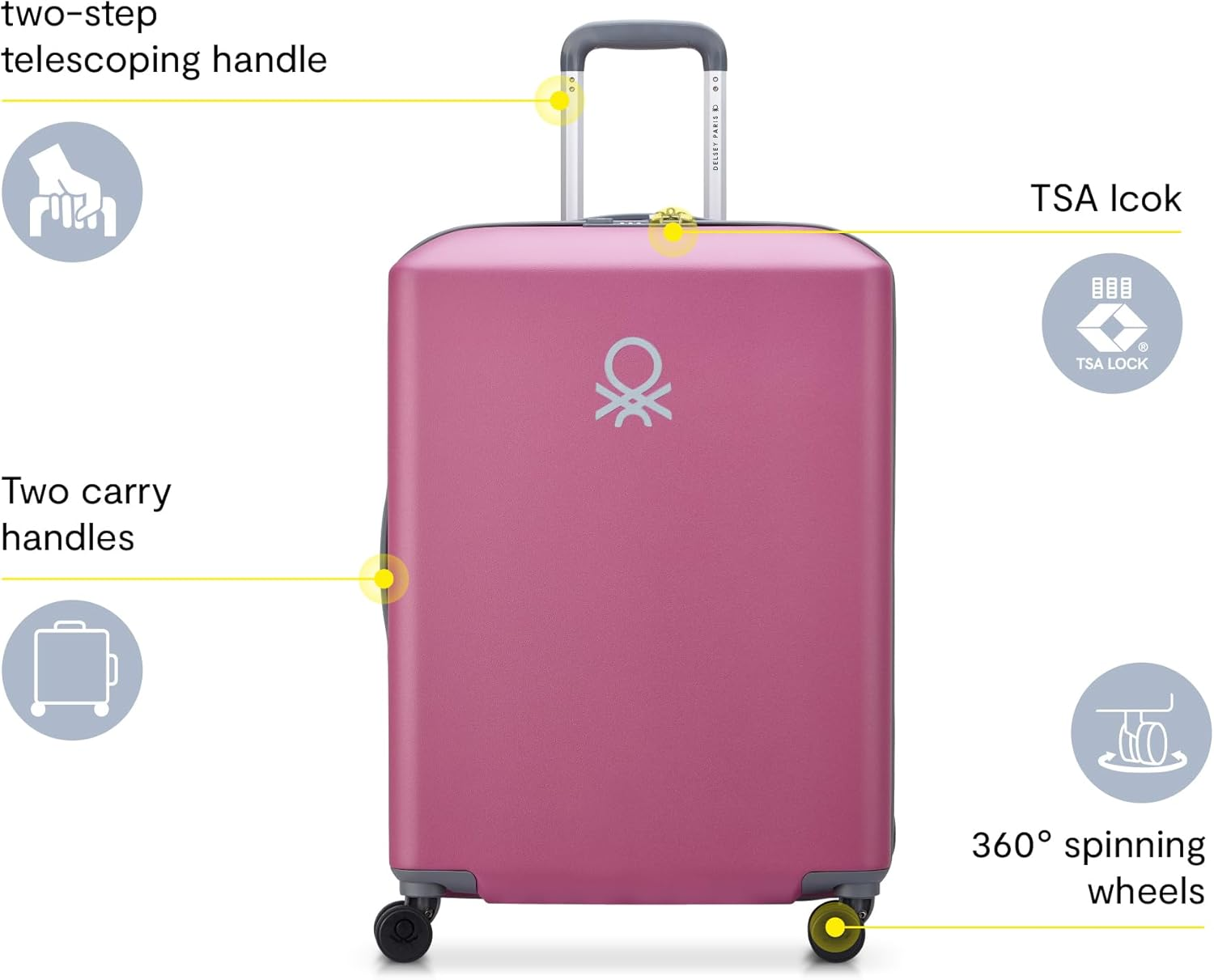 United Colors of Benetton Ucb Hardside Luggage with Spinner Wheels image number 7