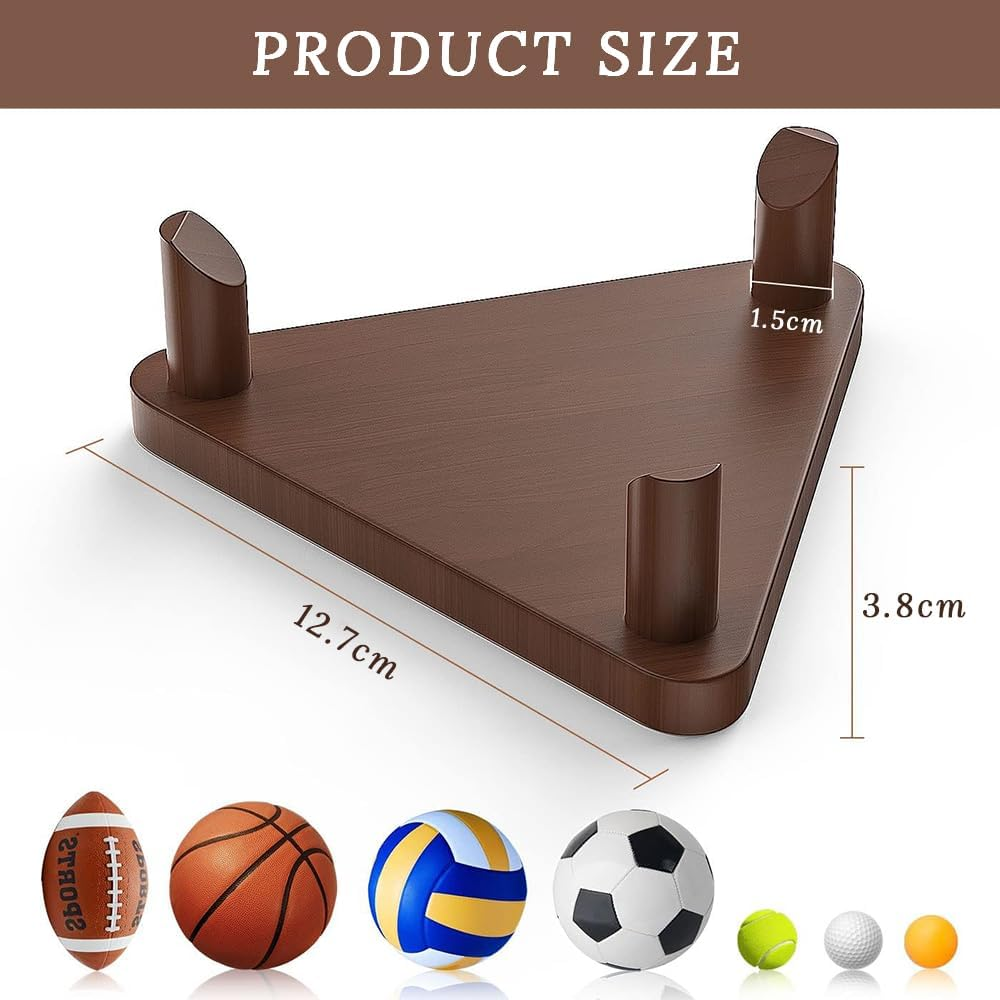 3-Pack Ball Rack, Wooden Display Stand, Souvenir Display Box, Can Be Used for Storage and Display of Sports Balls Such as Football, Rugby, Volleyball, Suitable for Home Decoration, Office, Store image number 4