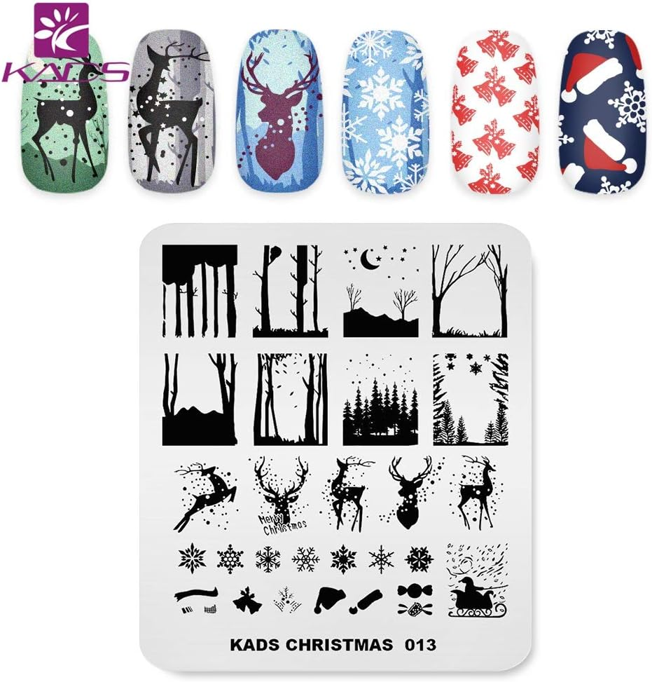 KADS Nail Art Stamp Plate Christmas Stamping Plate Stencil Image Template Colorful Snowflakes (CH013) - Ch005 image number 5