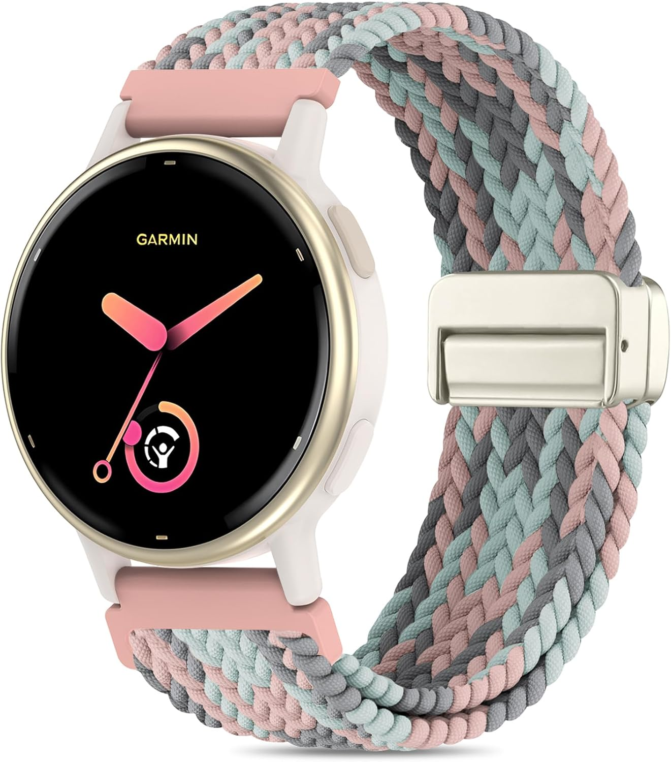 Everact 20Mm Magnetic Braided Watch Bands Compatible with Garmin Vivoactive 5/Vivoactive 6/3/3 Music/Venu Sq 2/Venu, Quick Release Nylon Soft Sport Stretchy Strap for Forerunner 55/165/245/645