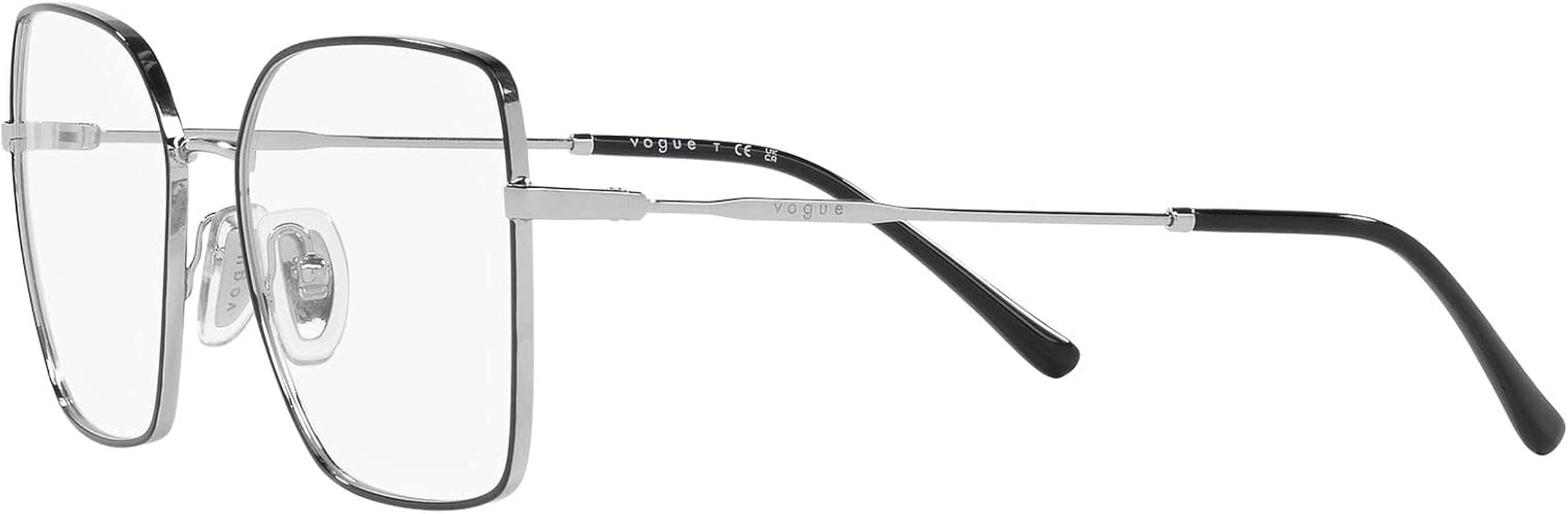 Vogue Eyewear Women'S Vo4274 Square  Eyewear Frames, Top Black/Silver/Demo Lens, 51 Mm image number 1