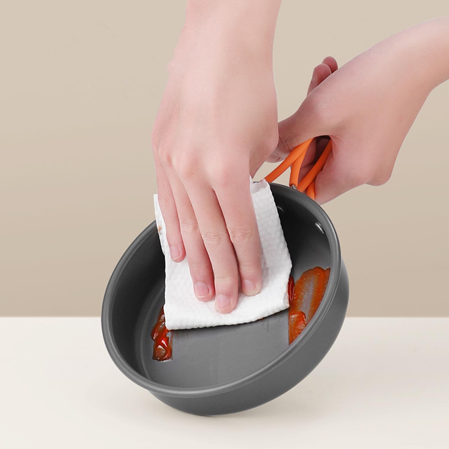 Homeily Camping Frying Pan, 12 Inch Aluminium Alloy Non-Stick Frying Pan with Folding Handles and Mesh Bag, Portable Backpacking Pan for Outdoor Camping Picnic Hiking image number 1