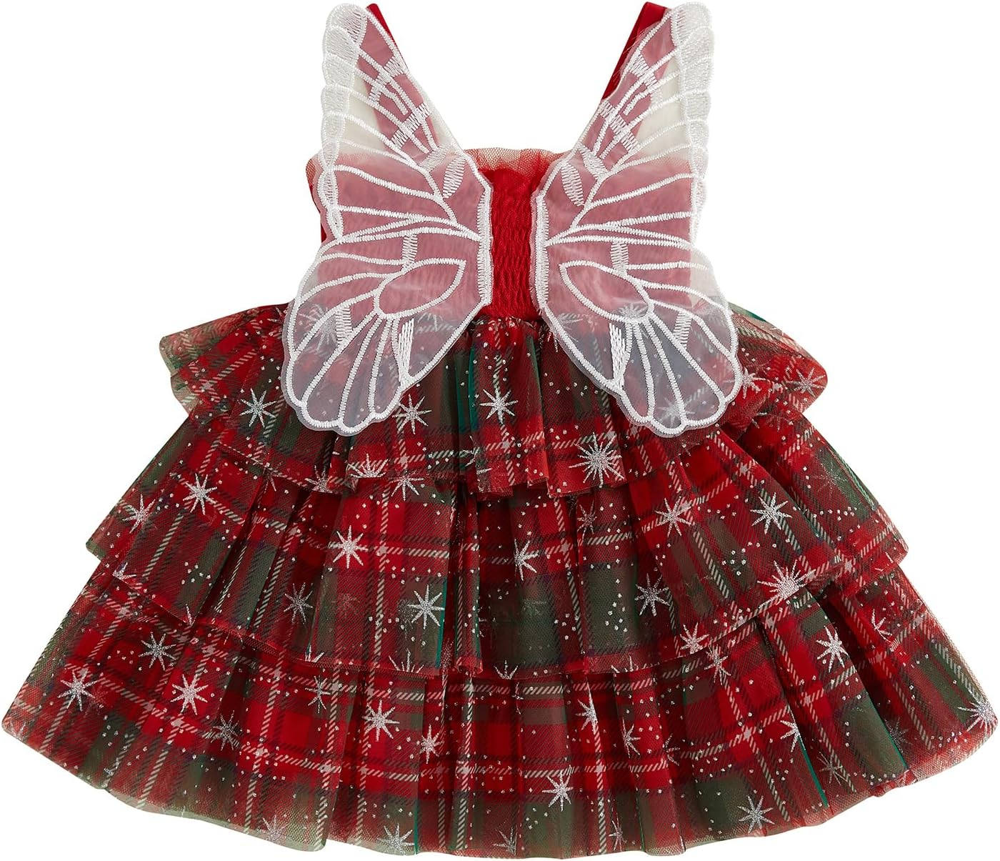 Toddler Christmas Tutu Dress Baby Girl Sleeveless Layered Tulle Dress Little Girl Princess Dresses Christmas Outfit