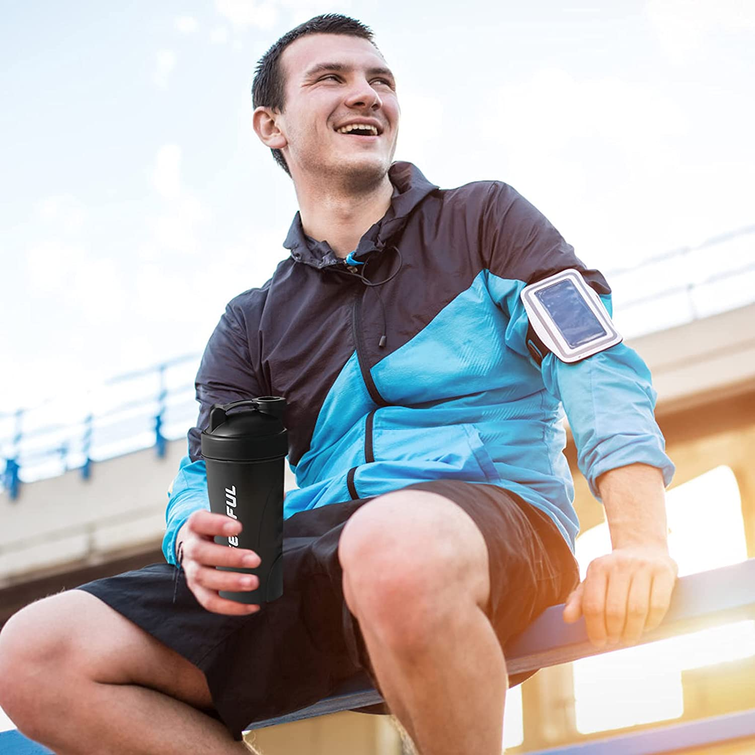 Shaker Bottle for Protein 700Ml Bpa-Free Leak Proof Mixing Blender Cup image number 4