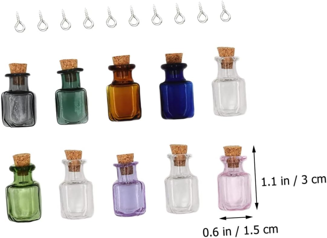 STOBAZA 3Sets Mini Glass Bottle with Lid Creative Glass Jars for Decor Storage Diy Present with Cork Stopper 10Pcs*3 image number 6