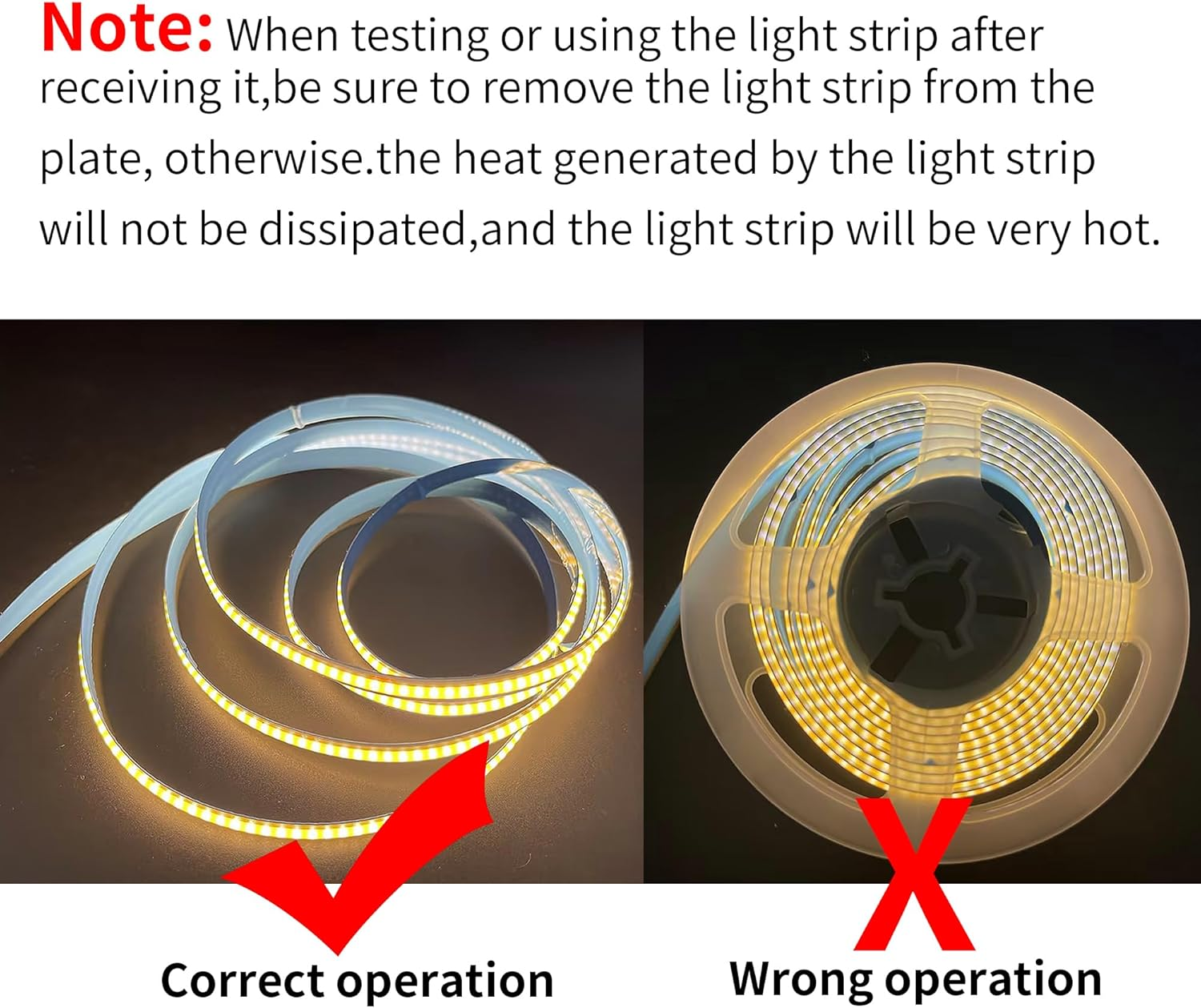 Clearhill 24V COB 320LED Strip Lights,32.8Ft/10M(No Power Supply),Warm White 3000K,320Leds/M,With 5521DC Male and Female Connectors,8Mm Width,Electroplated Double-Sided Panel,Ip20,For DIY Home Indoor image number 5