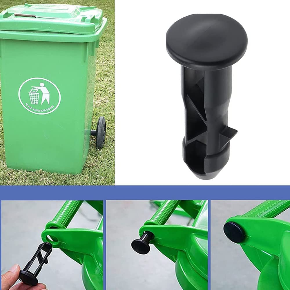 6 PCS Wheelie Bin Lid Hinge Pins 65X18Mm Black Plastic Fit for 240 Liters Outdoor Household and Commercial Wheelie Trash Bins image number 1