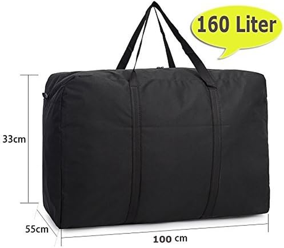 160 Liter Extra Large Storage Bag for Bedding Comforter King Pillows Blankets Clothes Waterproof College Carrying Bag with 2 Handles Zippered Travel Laundry Bag Foldable House Moving Bag Organizer image number 3