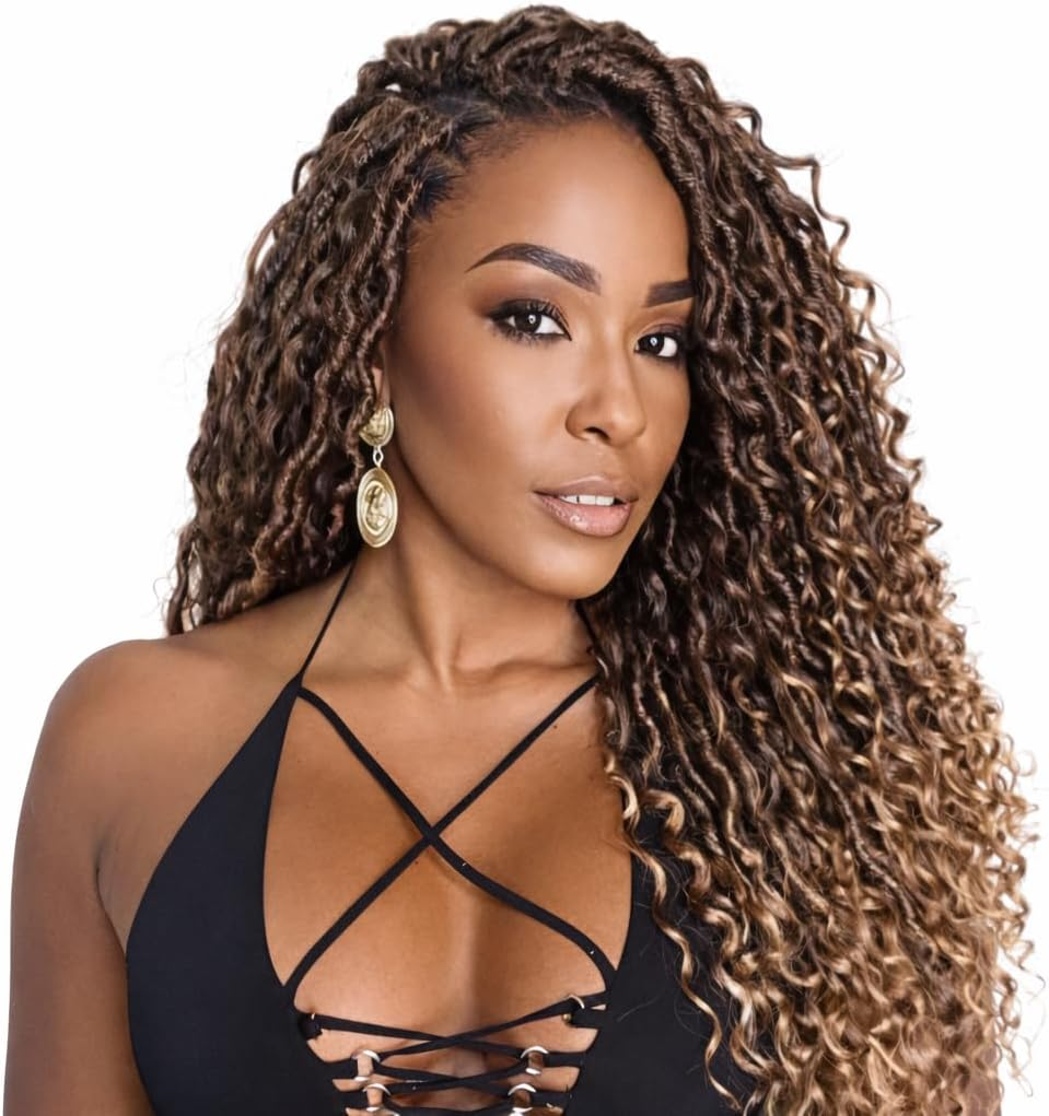 1B/27, 55 Cm/River Locs / 600 G/Pack of 5 Extensions for Braiding Crochet/Per Piece 120 G 24 Strands = 120 Strands 600 G Premium Hair Look + Shower Cap, Jewellery and Hooks Free image number 4