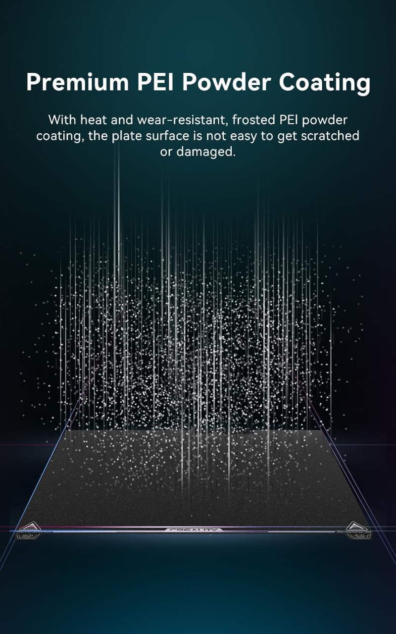 Creality Upgraded K2 plus PEI Frosted Build Plate Kit (370 * 370Mm), without Magnetic Flexible Steel Plate, Excellent Heat Resistance, 3D Printer Platform for K2P image number 1