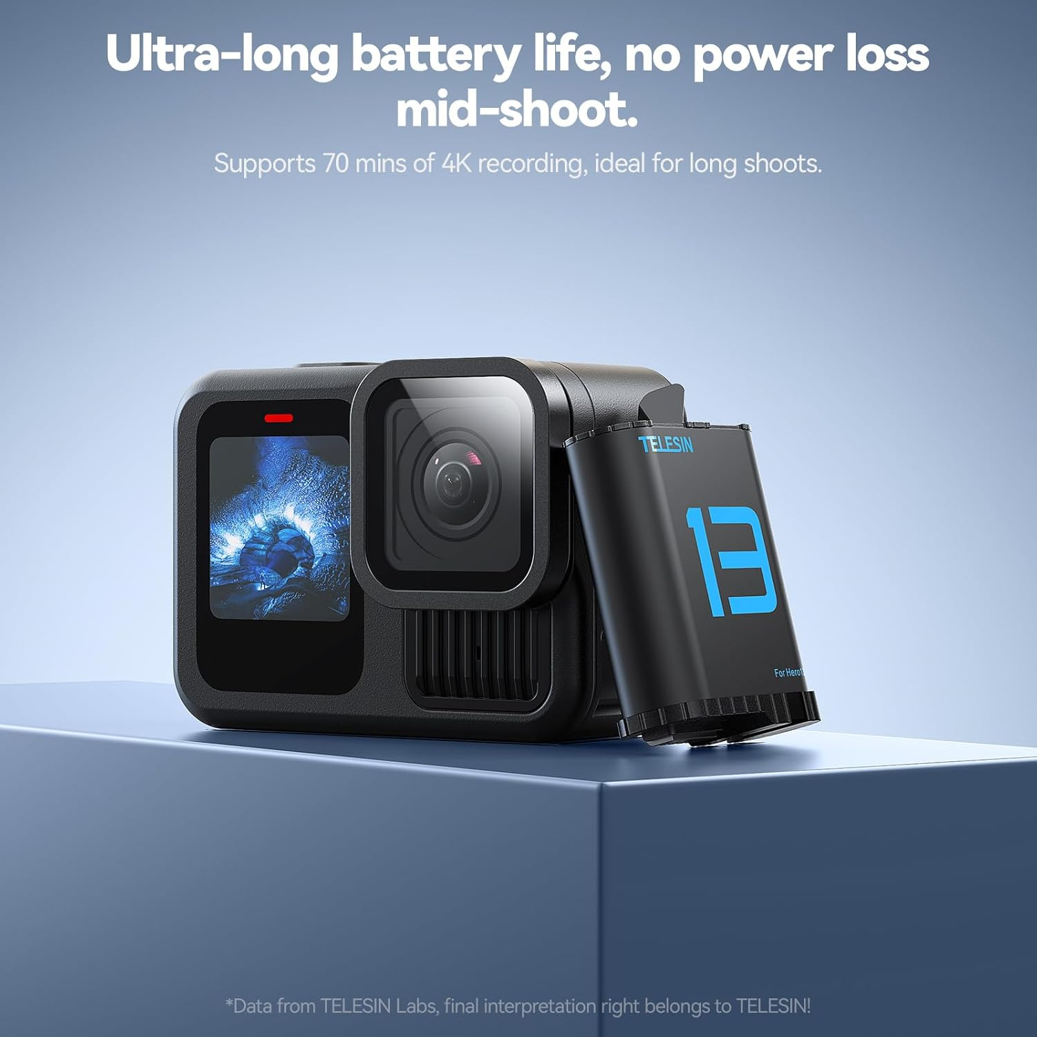 TELESIN Hero13 Battery (2-Pack) for Gopro 13 Black, Long Lasting Large Capacity as Original Enduro Batteries Support Fast Charge for Go Pro Hero 13 Black Camera Charger Accessories