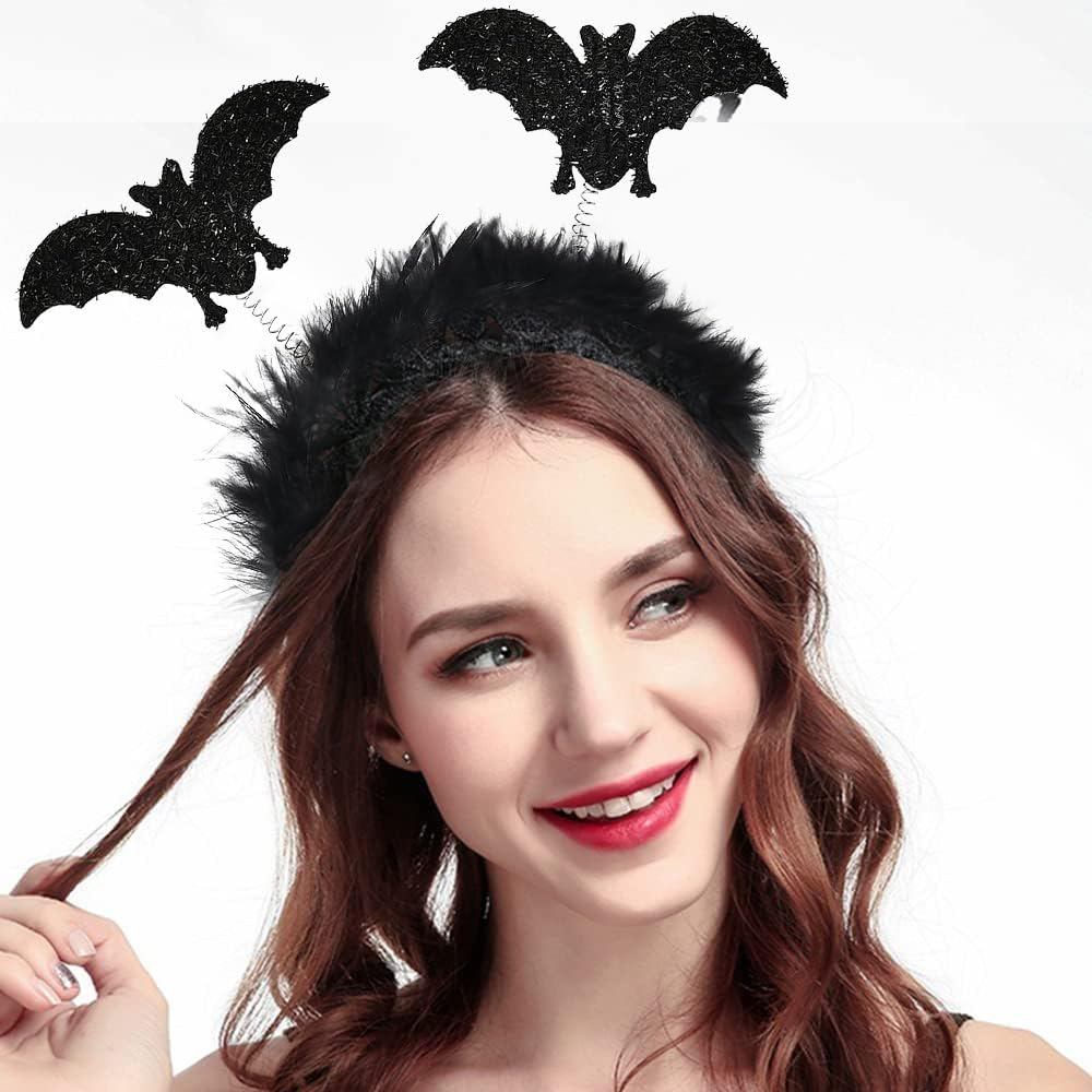 Bat Ears Headband - Halloween Costume Decoration Accessories for Children, Adults, Women & Men, Bat Costume Headpiece for Halloween, Fancy Dress & Carnival Party
