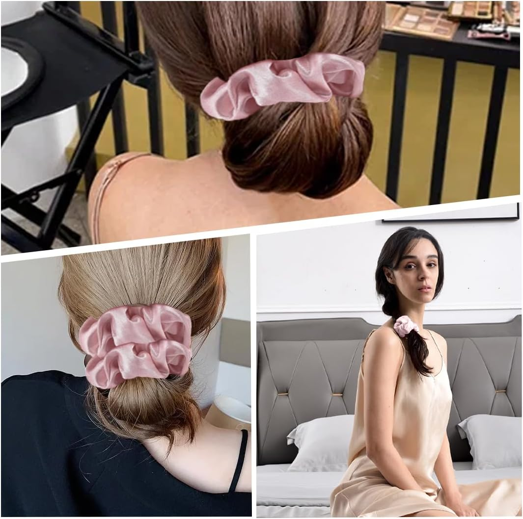 BIRLOZA Pack of 2 Neon Hair Scrunchies, Elastic Bobbles, Large Women'S Hair Bobbles, Ponytail Holder, Women Hair Accessories for Girls Women (Neon Pink) image number 1