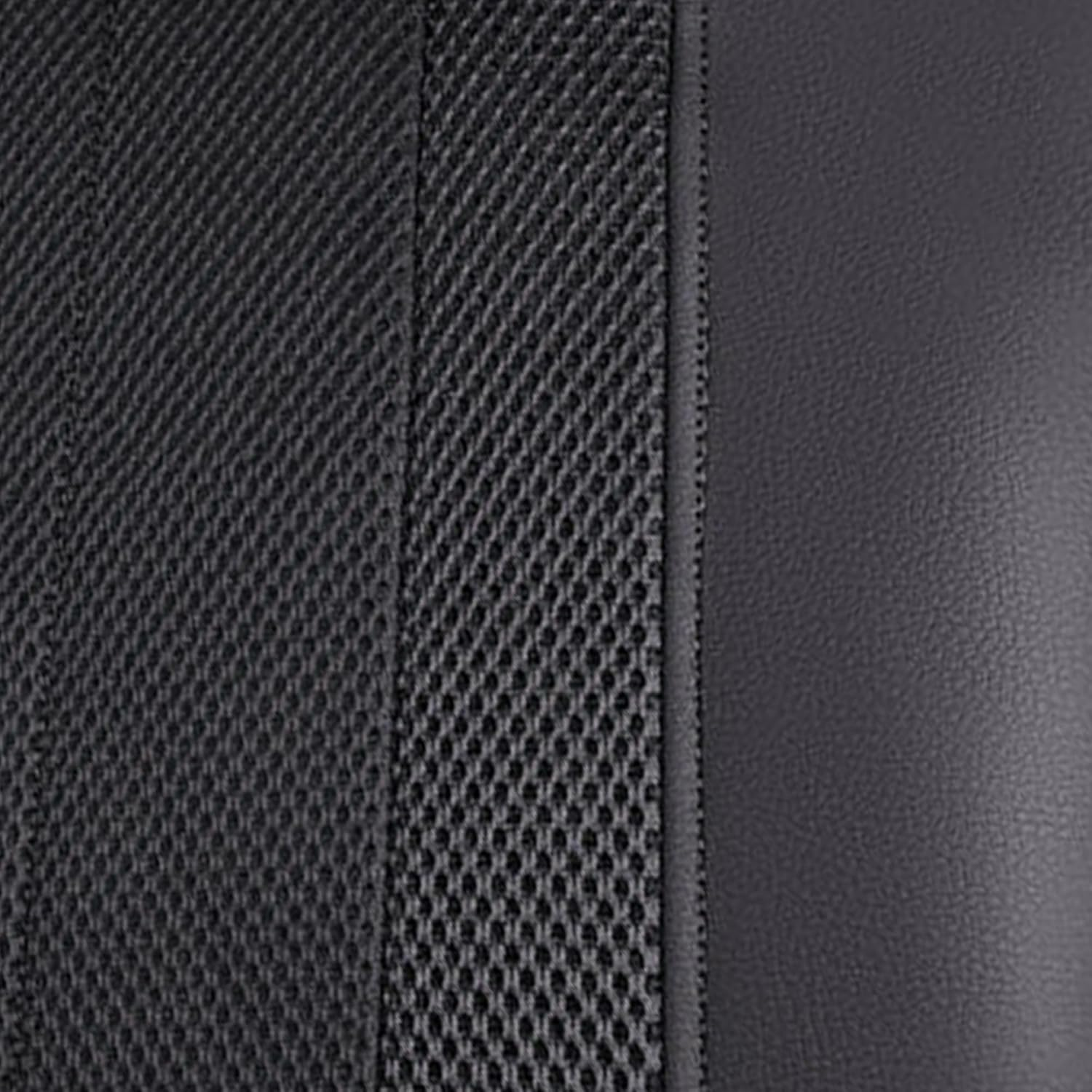 Flying Banner Car Seat Covers Full Set Faux Leather Air Mesh Breathable Man Lady Airbag Compatible Rear Bench Split 40/60 50/50 60/40 Truck Pick up (Full Set - Low Back, Black Black) image number 5