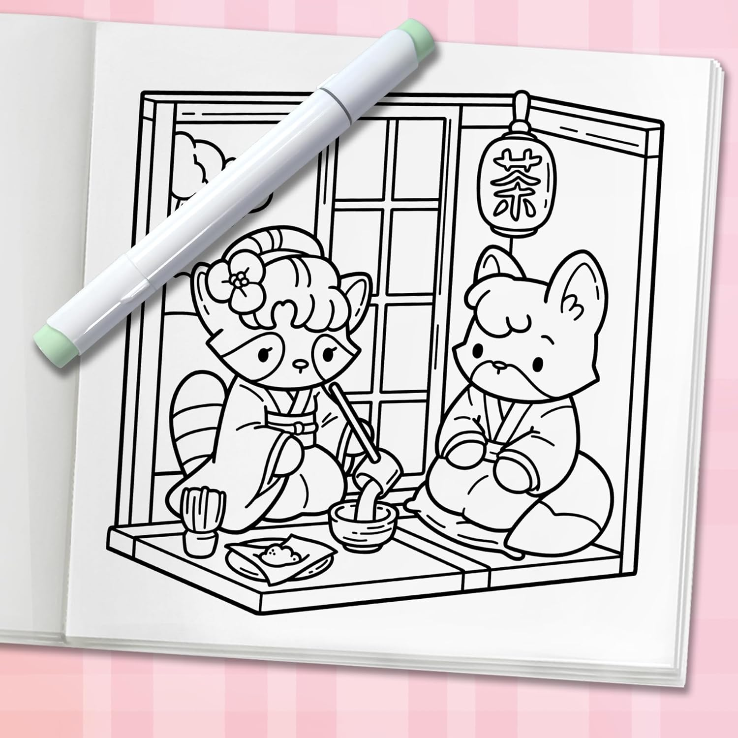 Cozy Japan: Cute Coloring Book for Adults and Teens with Charming Characters and Delightful Japanese Scenes for Relaxation