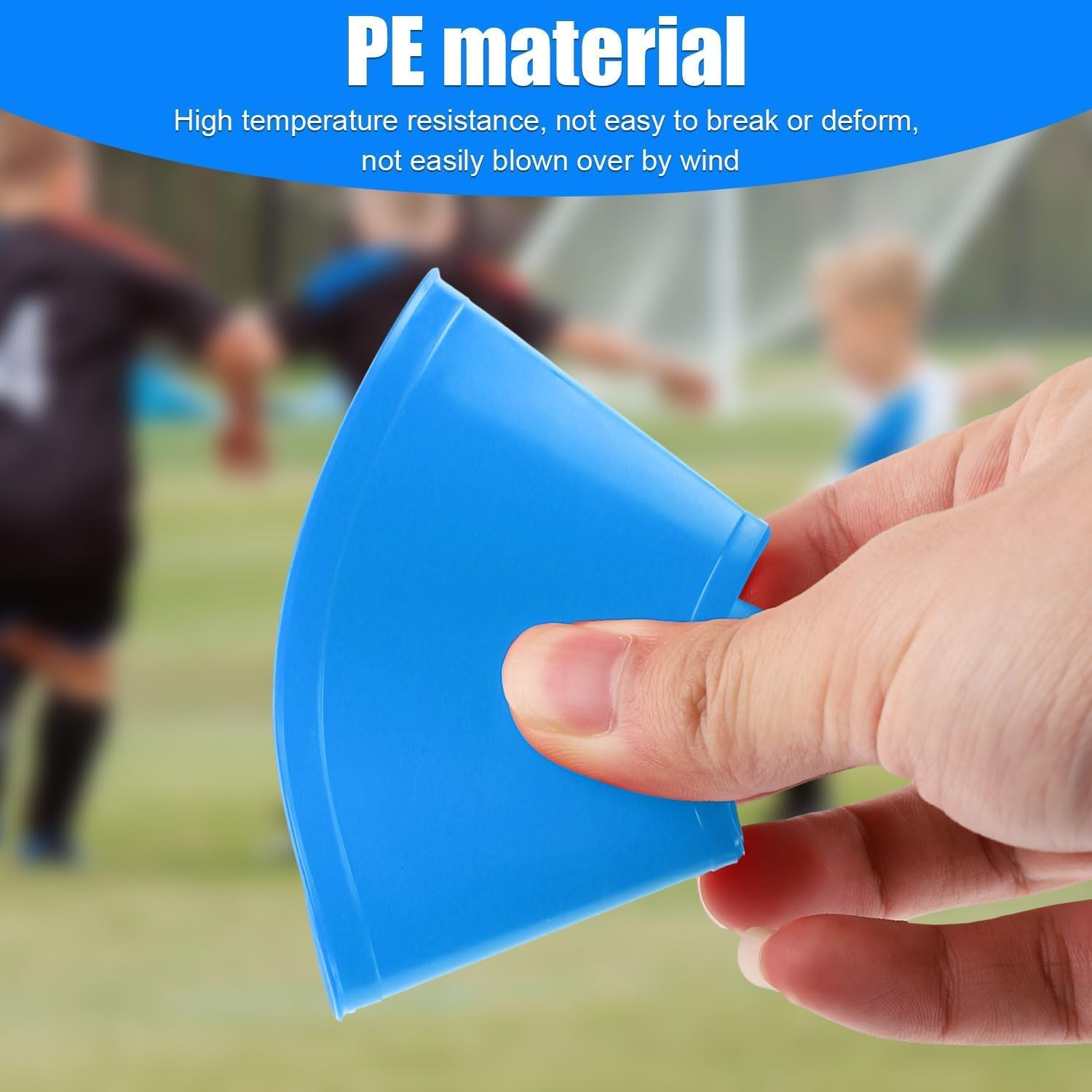 20Pcs Soccer Markers Disc with Net Bag, Portable Lightweight Agility Field Soccer Training Cones, Football Training Agility Markers Cone, Soccer Cones Discs with Mesh Bag for Sports Training, Blue image number 2