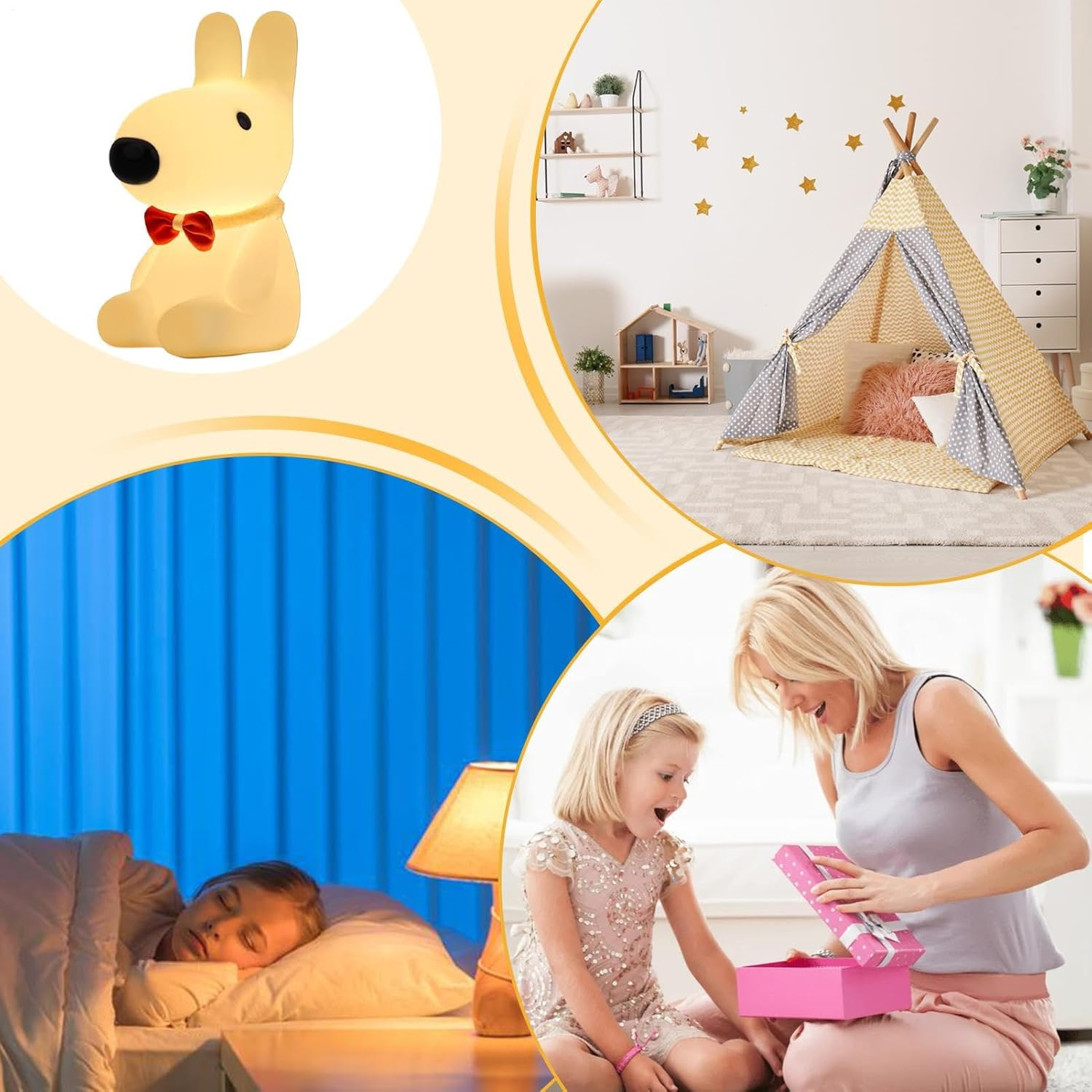 Generico Cute Night Light - Ribbon Night Lamp for Children Room - Dimmable Lamp Nordist Women Teenagers Men Adults in Dorms for Office Office Outdoor Activities Children Camps image number 3