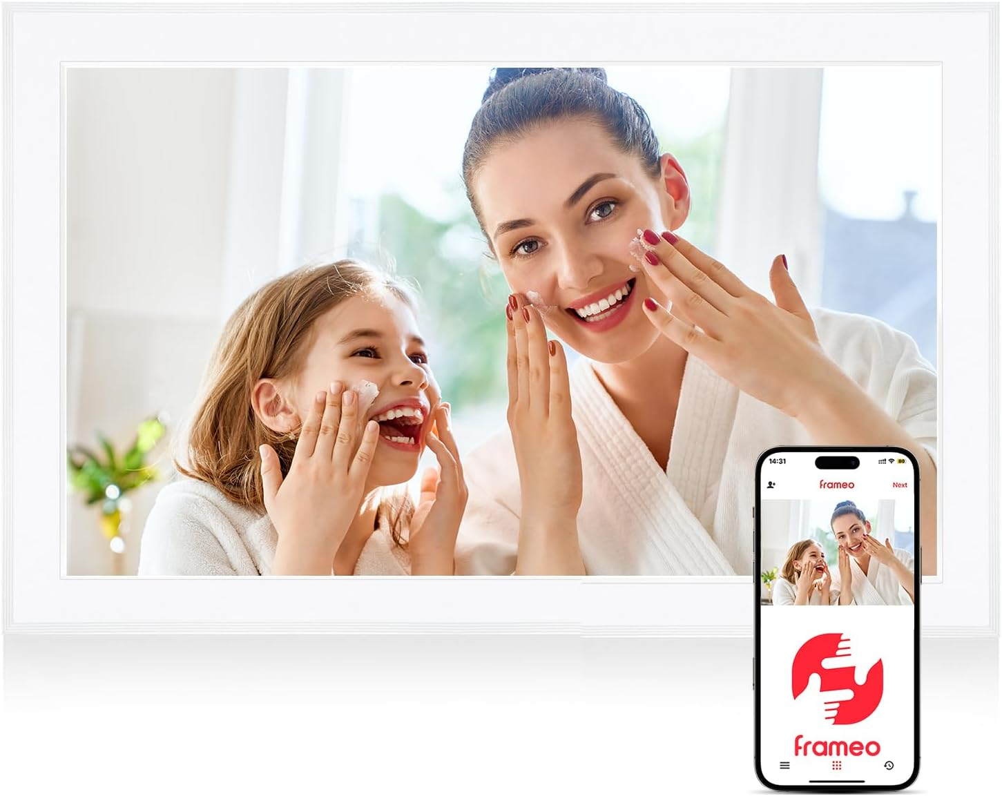 Frameo 15.6 Inch Large Digital Photo Frame 32GB Storage Space 1920X1080P FHD IPS Touch Screen Zoyue Smart Wifi Digital Picture Frame Easy Setup Share Your Photos and Videos via Free App Ideal Gifts image number 1