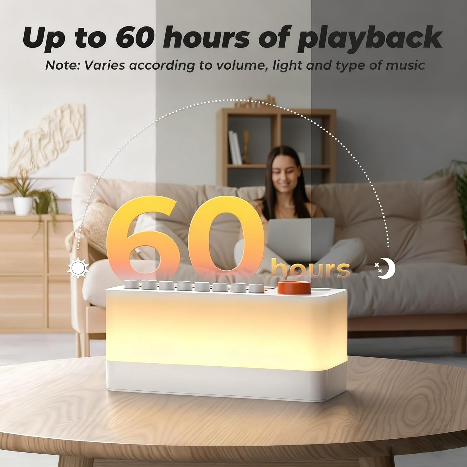 White Noise Machine | Portable Rechargeable White Noise Machine | 256 Soothing Sound Combinations & Night Light | Sleep Timer & Bluetooth Sound Machine, for Babies, Kids, and Adults image number 4